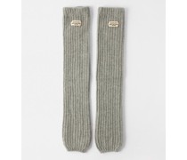 Logo-patch Ribbed-cashmere Leg Warmers