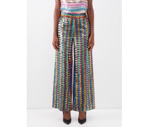 Prism Sequinned Georgette Wide-leg Trousers