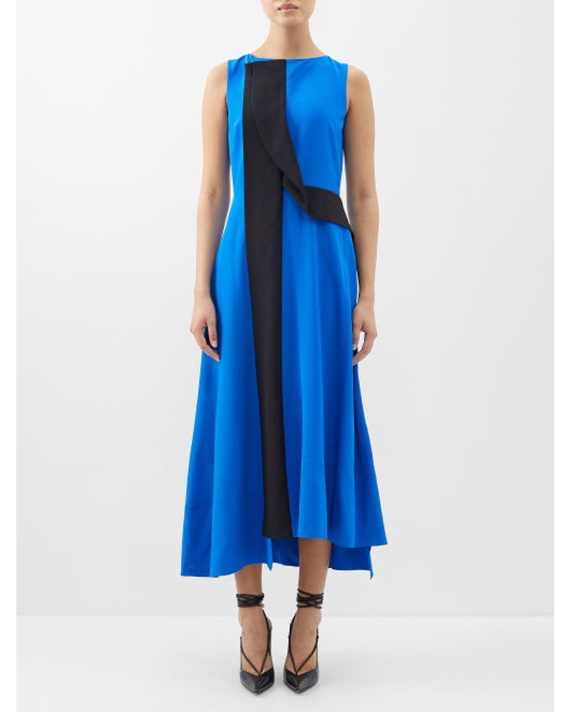 Roksanda Ilincic Damen Abstract Draped-panel Silk Dress