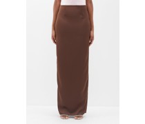 Olwyn Back-slit Satin Maxi Skirt