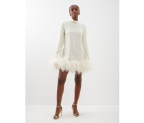 Gina Feather-trim Crepe Mini Dress