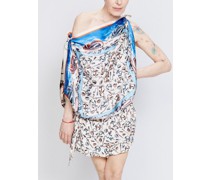 Knotted Side Silk Printed Scarf Shorts