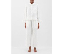 The Drawcord Floral-print Linen Pyjamas