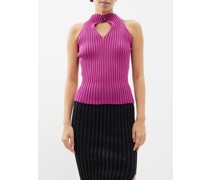 Emma Keyhole Thin-rib Knit Top