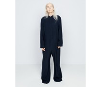 Oversized Zip-front Crew-neck Jumpsuit