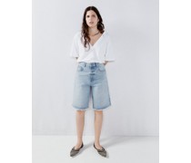 90s Longline Organic Cotton Denim Shorts
