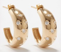 Aura Scattered Star Diamond & 14kt Gold Earrings