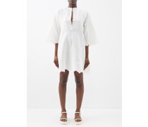 Rachel Scalloped-edge Cotton-blend Mini Dress
