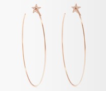 Star Diamond & 18kt Rose-gold Hoop Earrings