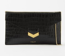 London Croc-effect Leather Clutch Bag