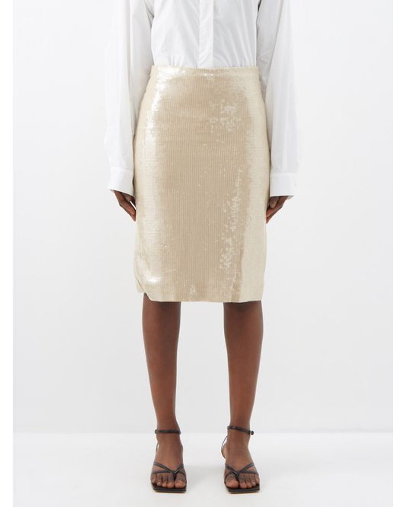 Nili Lotan Damen Bonne Sequinned Midi Skirt