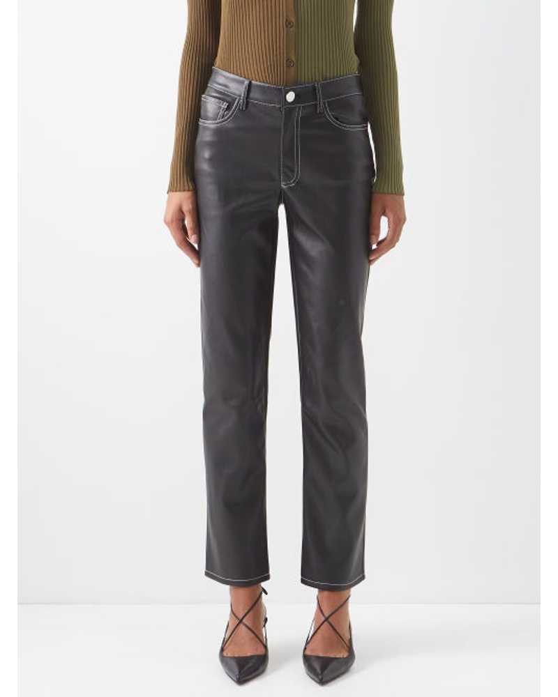 STAUD Damen Elliot Faux-leather Trousers