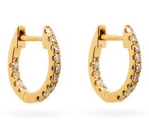 Diamond & 18kt Gold Hoop Earrings