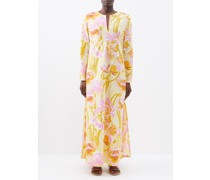 Robe longue en popeline de coton Cappa Poppy