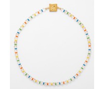 Dale Quartz, Enamel & 14kt Gold-plated Necklace