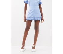 The Garland Ruffled Cotton-gingham Shorts