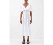 Delphine V-neckline Linen Dress