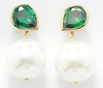 Pearl & Crystal 14kt Gold-vermeil Earrings