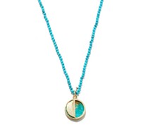 Yin & Yang Turquoise & 14kt Gold Beaded Necklace