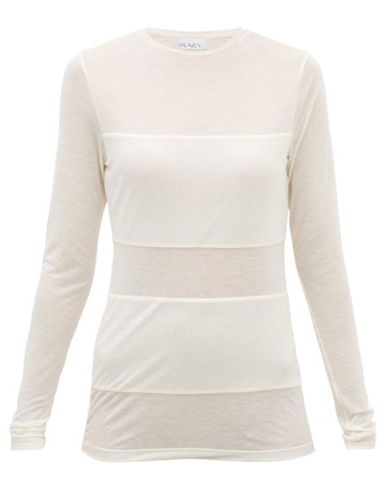 Raey Damen Double-panel Long-sleeved Sheer T-shirt