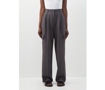 Maesa Canvas Wide-leg Cargo Trousers