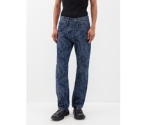 Paisley-print Straight-leg Jeans