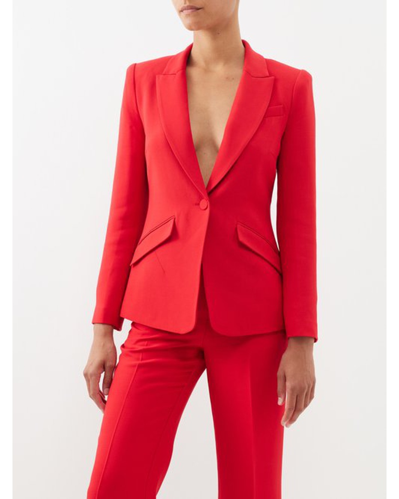Roland Mouret Damen Single-breasted Wool-silk Tailored Jacket