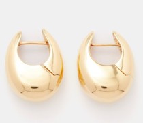 Sloping Hinge 14kt Gold-plated Hoop Earrings