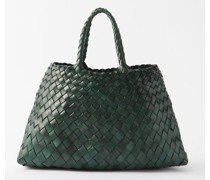 Santa Croce Small Woven-leather Tote Bag