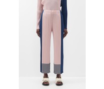 Colour-block Technical-pleated Trousers