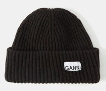 Logo-patch Wool-blend Beanie Hat