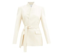 Curved-edge Wool Suit Jacket