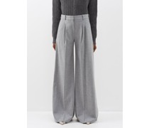 Pantalon ample plissé en laine Bowie