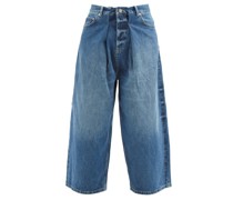 Extra Fold Organic-cotton Blend Wide-leg Jeans