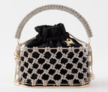 Holli Nodi Crystal-embellished Satin Handbag