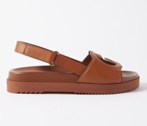 Interlocking-gg Slingback Leather Sandals