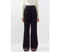 Tailored Linen-blend Straight-leg Trousers
