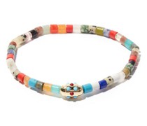 Turquoise & 14kt Gold Beaded Bracelet