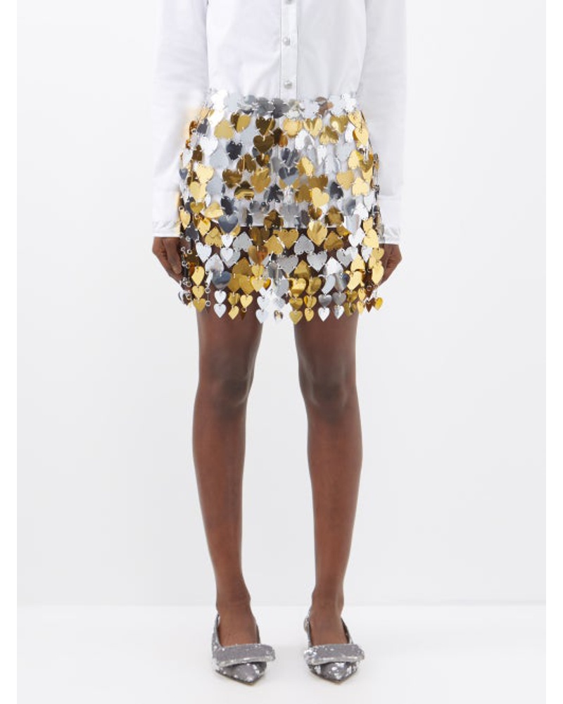 Paco Rabanne Damen Heart Chainmail Mini Skirt