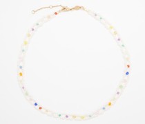 White Nights Beaded 18kt Gold-plated Necklace