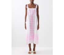 Tie-shoulder Floral-print Cotton Dress