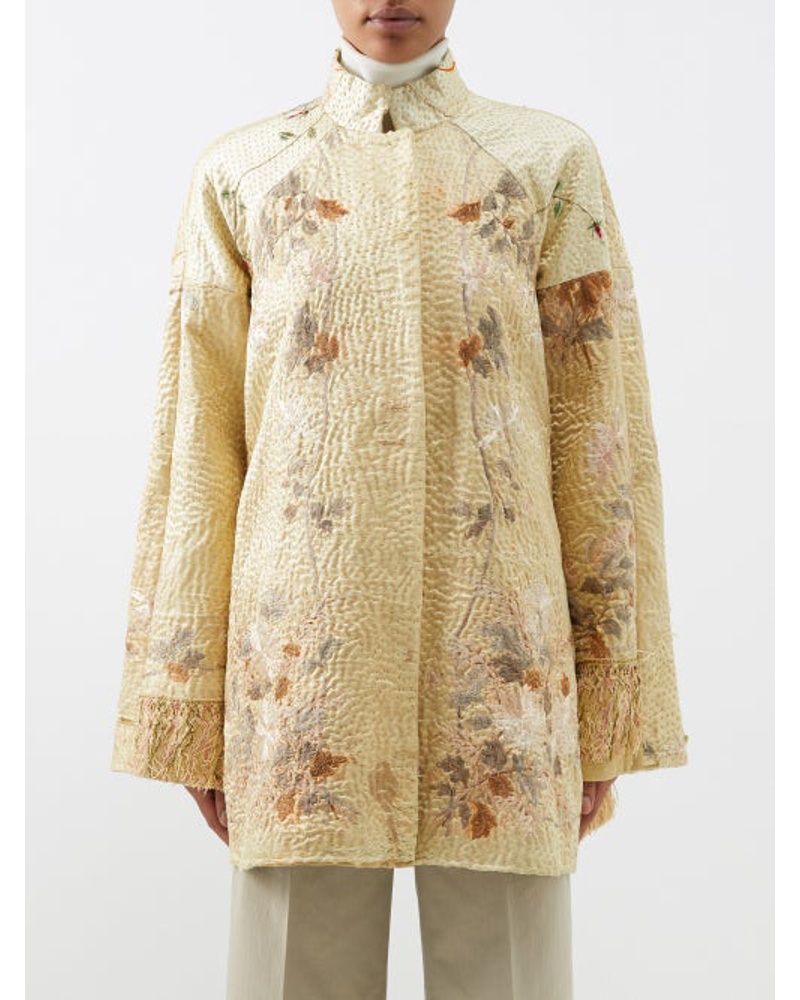 BY WALID Damen Vintage 19th-century Embroidered-silk Coat