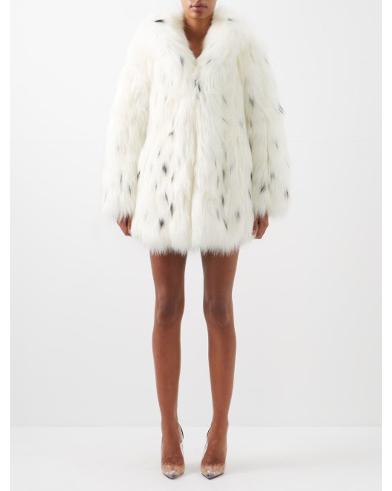 Saint Laurent Damen Lynx-spot Faux-fur Coat