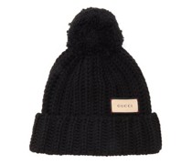 Logo-tag Wool Bobble Hat