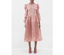 Claire Betsey Floral-print Cotton Midi Dress