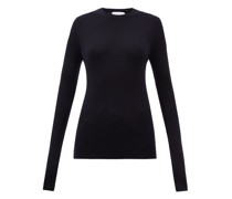 Crew-neck Fine-rib Merino Wool Sweater