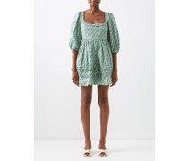 Daya Smocked Printed Cotton Mini Dress