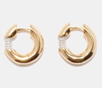 Mini Crystal & 14kt Gold-vermeil Hoop Earrings