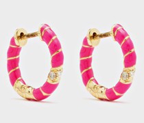 Mini Torsade Diamond & 9kt Gold Hoop Earrings