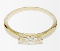 Knife Edge Diamond & 18kt Gold Ring